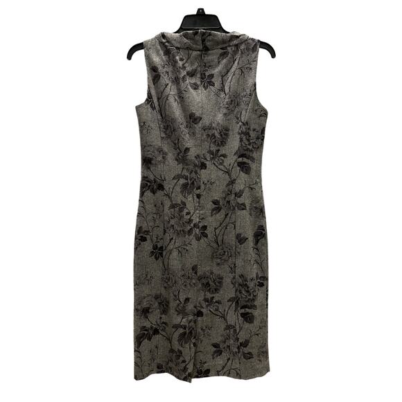 NWOT Talbots Wool Tailored Dress, Gray w/ Black Flowers, Size 4 - Picture 6 of 6